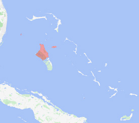 Range map of Cubatyphlops biminiensis